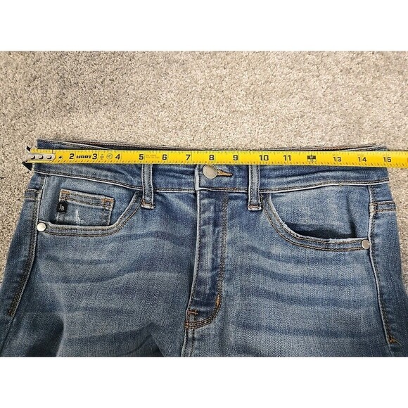 Judy Blue Skinny Fit High Rise Jeans Distressed Stretch Blue Women’s Size 11/30 - Picture 6 of 9